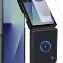 ASAPDOS Genuine Leather Folio Magnetic Case for Samsung Galaxy Z Flip 7 [Compatible with MagSafe],Built-in Screen Protector and Thin Slim Protective Case Cover Blue