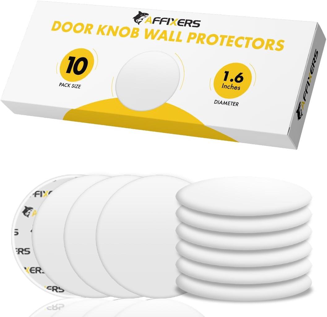 Door Stoppers for Wall  Clean and Dry Surface Required for Strong Adhesive, Sound Dampener Door Knob Wall Protector, Silicone Door Stop Bumpers Guard for Walls (10, Small -1.6")