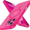 Magnetic for iPhone 16 Pro Max Case,Upgraded [Full Camera Protection][Compatible with Magsafe][Military Grade Protection] Shockproof Translucent Matte Phone Case for iPhone 16 Pro Max,Hot Pink