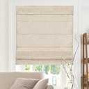 CHICOLOGY Cordless Roman Shade, Light Filtering Privacy Liner, Textured Belgian Flax Fabric, True-to-Size 34" W x 48" H, Inside/Outside/Ceiling Mount Window Treatment for Living Room Bedroom