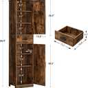 TEENFON Tall Bathroom Cabinet, Storage Cabinet with 6 Shelves & Drawer, Bathroom Storage Cabinet with Adjustable Shelves, Tall Cabinet for Living Room, Home Office, Brown