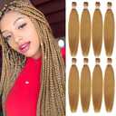 Liang Dian Pre Stretched Braiding Hair 30 Inch 8 Packs Hot Water Setting Professional Soft Yaki Texture Synthetic Hair Extensions (30 Inch (Pack of 8), #27)