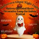 Ghost Reading Book Night Light - Halloween LED Shelf Decor, USB-Powered Spooky Cute Table Lamp for Kids & Adults, Gift-Ready Book Light for Bedroom, Party, Blanket Reading (1, 6in)