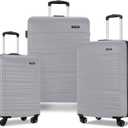 Samsonite Evolve SE Hardside Expandable Luggage with Double Spinner Wheels, Titanium, 3PC Set (CO/M/L)