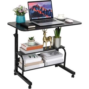 Laptop Desk Removable and Adjustable Height Table for Bedroom Bedside Table Lazy Sofa Table Minimalist Office Desk Home Student Writing Desk Desk, Small Standing Desks with Storage TV Tray Table.Black