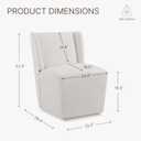 KISLOT Upholstered Dining Chairs Set of 1 with Casters, Wingback Modern Side Armless Deskchair with Rollers for Diningroom Bedroom Livingroom Reading Room, Linen Fabric