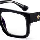 Reading Glasses for Men Women TR90 Frame Blue Light Blocking Computer Readers with UV Protection (Shiny Black)