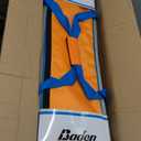 Baden Champions Volleyball/Badminton Portable Combo Set, 4 Raquets + 3 Birdies + Boundary + Volleyball + Pump + Carry Bag (32 ft Wide Net, Orange/Blue (New Model))