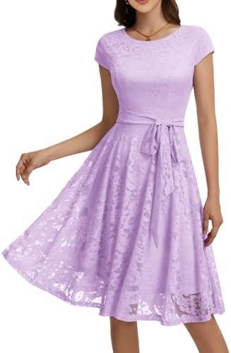 MUADRESS Women's Lace Cocktail Wedding Party Dress, Medium