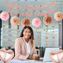 Congratulations The Beginning of a New Chapter Banner, Graduation Decorations Glitter Banners Rose Gold Garland Paper Pompoms, Farewell Party Supplies for Retirement Job Change Divorce Decoration