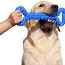 Durable Dog Chew Toys 13 Inch Bone Shape Extra Large Dog Toys with Convex Design Strong Tug Toy for Aggressive Chewers Medium and Large Dogs Tooth Cleaning (Blue)