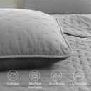 ROARINGWILD Light Grey Queen Size Quilt Bedding Sets with Pillow Shams, Lightweight Bedspread Coverlet, Quilted Blanket Thin Comforter Bed Cover, All Season Summer Spring, 3 Pieces, 90x90 inches