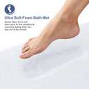 OLANLY Thick Memory Foam Bath Mat Rug 30x20, Extra Soft Absorbent Bathroom Rug, Quick Dry Bath Mats, Non-Slip, Machine Washable Carpet for Bathroom, Tub and Shower, Home Decor Accessories, White