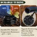 1/2in. Drip Irrigation Tubing - 50FT Drip Line Irrigation System Parts for Garden(Includes 1/2" Straight Connector,Switch Valves, T Connectors, 1/2" to 1/4" Tubing Reducers, Cable Zip Ties)