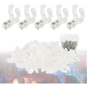 100PCS 1/2Inch LED Rope Light Clips with 200PCS Screws for Outside PVC Outdoor Rope Light Mounting Clips Hangers for Christams and Weddings YY002