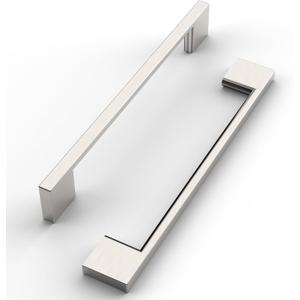 FILTA 10 Pack 6.3 Inch(160mm) Hole Centers Brushed Nickel Cabinet Pulls,Stylish Satin Nickel Cabinet Pulls Zinc Alloy Cabinet Hardware for Cabinets Cupboard Handles Drawer Pulls