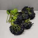 8 PCS Artificial Hydrangea Flowers, Faux Silk Hydrangea with Long Stems, Home Wedding Decor, Table Centerpieces, Party Decorations (Navy Blue)