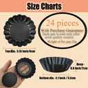 DATANYA 24Packs Mini Tart Pans 3 Inch with Removable Botttom, Carbon Steel Fluted Tart Tin Shell Mold Round Nonstick 3'' Quiche Pans for Pies, Mousse Cakes, Dessert Baking