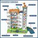 Dinosaur Toy Car Ramp Set - Race Track Garage Playset with Mini Cars & Animal Figures for Kids Aged 3-6 - Gift for Boys Kids Ages 3 to 6 Years Old