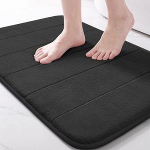 Yimobra Memory Foam Bath Mat, Soft Absorbent Bathroom Rug, 24x17, Black
Non Slip Backing, Quick Dry, Machine Washable Bath Rug for Tub & Shower Areas, Durable Design That Complements Bathroom Decor