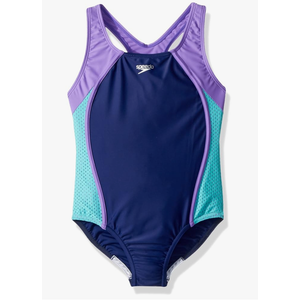 Speedo Girl's Swimsuit One Piece Closed Racerback 8