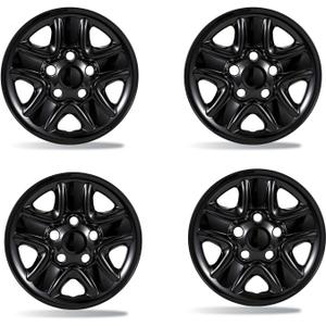 18 Wheel Covers for Toyota Tundra 2007-2021 | 4-Pack Precision Fit ABS Hubcaps | OEM Style Replacement | Rust-Proof Wheel Skins (Gloss Black)