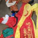 GOOSH 12 Ft Christmas Inflatable Reindeer cart Outdoor Decorations Blow Up Yard Three Deer Pulling a Sleigh and Santa Claus with Built-in LEDs for Indoor Party Garden Lawn Decor