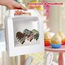 Portable Cake Pop Holder Boxes: 4Pcs Cake Packaging Containers with Clear Window - Lollipop Display Boxes Used for Weddings Baby Showers Birthday Parties