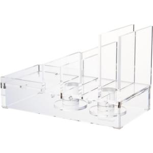 RUSSELL+HAZEL Acrylic Tech Collator, Charging Station for Phone, Tablets and Earbuds, Desk Accessories, 8" x 4" x 5"