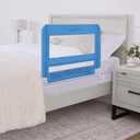 Dream On Me Mesh Security Bed Guard Rail for Toddlers 25 Years, Fits TwinKing Beds, Reinforced Anchor System, 2 Adjustable Heights, Blue, Not for Cribs/Toddler Beds