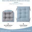Rocking Chair Cushion Indoor 19x18 inch, Water Resistant Tufted Pads for Rocking Chairs, Non-Slip Chair Cushions for Outdoor Furniture, Frost Blue, 28x19/19x18