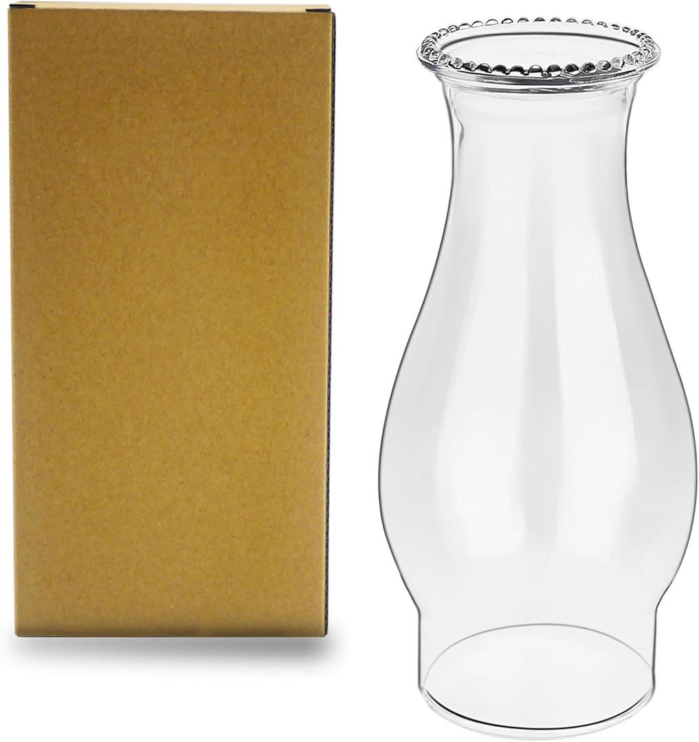 Oil Lamp Chimney 3 Inch Base 8 2/8 Inch Height Kerosene Lamp Shade Tall Clear Glass Replacement Lamp
