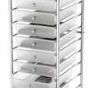 Simple Houseware Utility Cart with 10 Drawers Rolling Storage Art Craft Organizer, Chrome