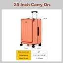 LOUIS KAISER 25 Inch Luggage, Top Opening Airline Approved ABS+PC Hard Shell Suitcases with Silent Wheels, TSA Lock,Front Pocket and Wet-dry Separated Six-piece Set(25 inch-Orange)