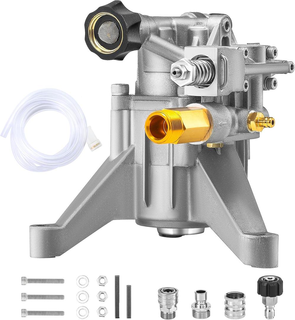 M MINGLE 7/8" Shaft Vertical Pressure Washer Pump - 3000 PSI Power Washer Pump - Compatible with Troybilt, Craftsman, Ryobi, Honda, etc Multiple Brands - Rear Inlet/Outlet
