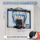 Folimix Mini Basketball Hoop Indoor for Kids, Basketball Hoop Over The Door with LED Lighting, Electronic Scoreboard & 3 Balls, Basketball Toys Gifts for 6 7 8 9 10 11 12 Year Old Teen Boys Christmas