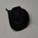Verdusa Women's Western Cowboy Hat Rhinestone Wide Brim Cowgirl Hat (Black)