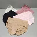 Carole Hochman Women's Underwear Silky Soft Seamless Full Coverage Modern Brief Panties 5 Pack Multipack Regular & Plus Sizes (X-Large, Black/Pink)