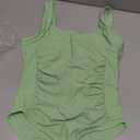 Girls One Piece Swimsuit Ruffled Teen Girl Swimsuit Size 6-16Y Wide Straps Girls' Swimwear for Bathing Suits Yizuoding003 (12 Years, Mint Green)