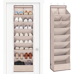 STORAGE MANIAC Over the Door Shoe Organizer Heavy-Duty Large Deep Pocket Hanging Shoe Organizer Shoe Rack Door Closet Shoe Organizer for Wall, Dorm & Narrow Door Storage Shoe Holder Oat Beige, 1 Pack : Home & Kitchen