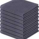 Homaxy 100% Cotton Waffle Weave Kitchen Dish Cloths, Ultra Soft Absorbent Quick Drying Dish Towels, 12 x 12 Inches, 8-Pack, Dark Grey