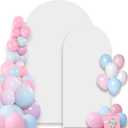 Wedding Arch Backdrop Cover, 6FT &7.2FT White Spandex Fitted Arch Backdrop Stand Set of 2 for Wedding Birthday Baby Shower Banquet Ceremony Decoration