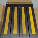 Adjustable Height Aluminum RV Step, Stable Foldable Platform Step Stool, Supports Up to 1,000 lb, Non-Slip Rubber Feet and Platform Mat, Easy to Carry (Black)