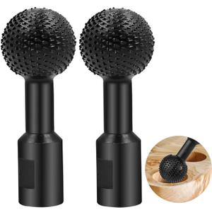2 PCS Sphere Rotary Burr For Drill with 5/8"-11 Threads for 4 1/2 and 5 Inch Angle Grinder, Die Grinder Bit Rotary File Woodworking Tool For Engraving, Polishing and Deburring