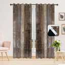 Dark Brown Blackout Curtains for Bedroom, Abstract Thermal Insulated Grommet Curtains for Living Room -Can Block and Transmit Light (2 Panels, 52" W x 84" L)