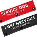 Service Dog Leash Sleeve - Black & Red 2 Set - Funny Dog Leash Wrap for Pet Birthday Gift
