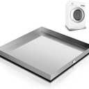 Tandefio 28" x 30" x 2.5" Washing Machine Drain Pan Washing Machine Tray for Floor Protection Heavy Duty 304 Stainless Steel Dishwasher Leak Pan with Drain Hole and Anti-slip Bottom Pad