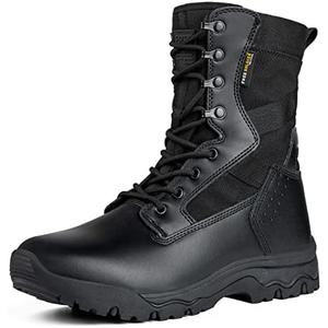 FREE SOLDIER Men's Work Tactical Boots 8 Inches Lightweight Combat Boots Durable Suede Leather Military Boot Desert Boot Size 11
