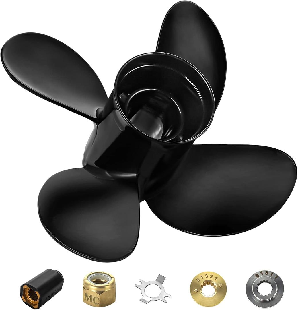 48-8M8026630 |10.3 x 13(Hub Kits Included) Upgrade Aluminum Outboard Boat Propeller for Mercury 25-60HP 13 Spline Tooth RH