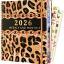 2026 Planner Weekly and Monthly Daily Calendar Planners 8.5 x 11, Jan 2026-Dec 2026, Hard Cover Large Yearly Agenda with Stickers & Tabs for Women Work Home- Leopard